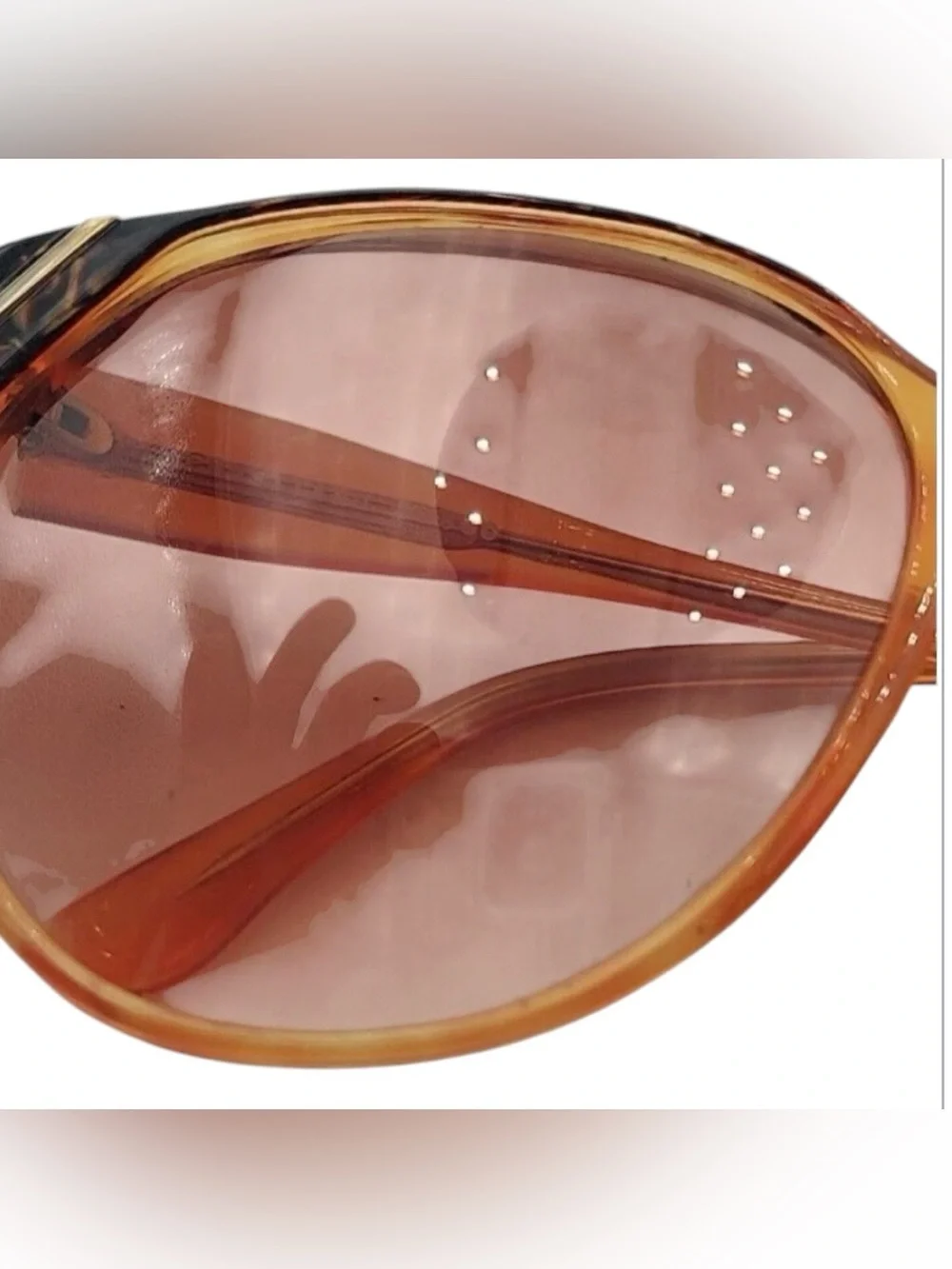 Vintage Oversized Sunglasses in Brown.  Oval Shaped Slight Cateye, by Sebastiano